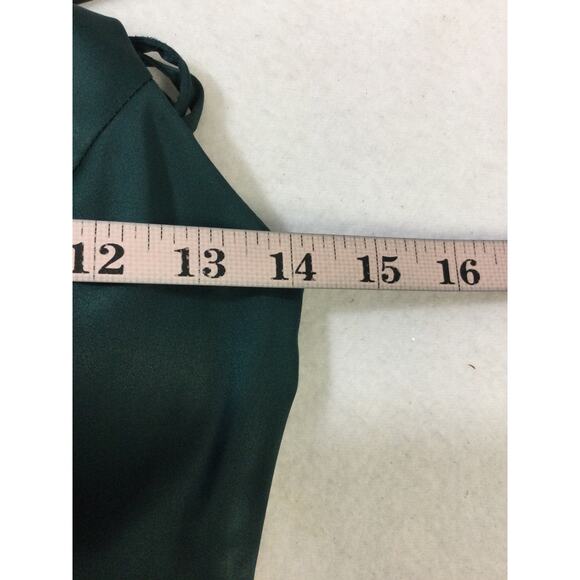 B DARLIN SZ 0 XS green satin bridesmaid formal party mini dress B146 - Picture 5 of 8